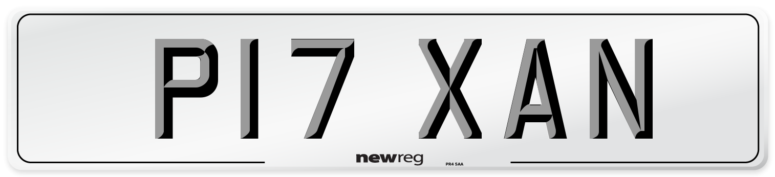 P17 XAN Number Plate from New Reg